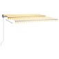 vidaXL Tenda da Sole Retrattile Manuale LED 450x350 cm Gialla Bianca vidaXL Tenda da Sole Retrattile Manuale LED 450x350 cm Gialla Bianca