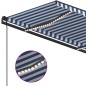 vidaXL Tenda da Sole Retrattile Manuale con LED 4,5x3,5 m Blu e Bianca vidaXL Tenda da Sole Retrattile Manuale con LED 4,5x3,5 m Blu e Bianca