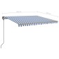 vidaXL Tenda da Sole Retrattile Manuale con LED 4,5x3,5 m Blu e Bianca vidaXL Tenda da Sole Retrattile Manuale con LED 4,5x3,5 m Blu e Bianca