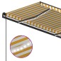 vidaXL Tenda da Sole Retrattile Manuale e LED 4,5x3,5 m Gialla Bianca vidaXL Tenda da Sole Retrattile Manuale e LED 4,5x3,5 m Gialla Bianca
