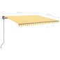 vidaXL Tenda da Sole Retrattile Manuale e LED 4,5x3,5 m Gialla Bianca vidaXL Tenda da Sole Retrattile Manuale e LED 4,5x3,5 m Gialla Bianca