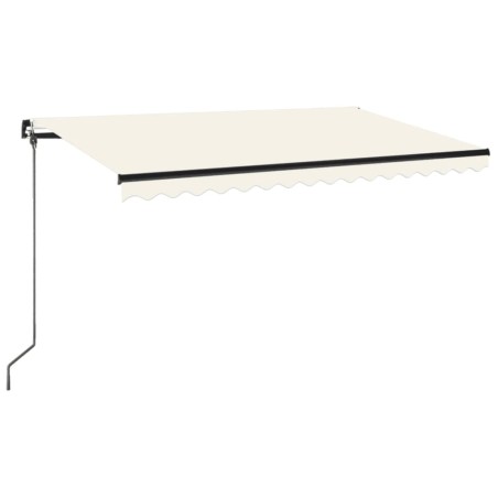 vidaXL Tenda da Sole Retrattile Manuale LED 450x350 cm Crema