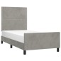 vidaXL Giroletto con Testiera Grigio Chiaro 100x200 cm in Velluto vidaXL Giroletto con Testiera Grigio Chiaro 100x200 cm in Velluto