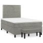 vidaXL Giroletto a Molle con Materasso Grigio Chiaro 120x200cm Velluto