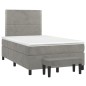 vidaXL Giroletto a Molle con Materasso Grigio Chiaro 120x200cm Velluto