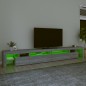 vidaXL Mobile Porta TV con Luci LED Grigio Sonoma 290x36,5x40 cm vidaXL Mobile Porta TV con Luci LED Grigio Sonoma 290x36,5x40 cm