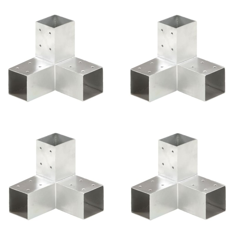 vidaXL Connettori per Pali a Forma di Y 4 pz Metallo Zincato 71x71 mm vidaXL Connettori per Pali a Forma di Y 4 pz Metallo Zincato 71x71 mm