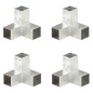 vidaXL Connettori per Pali a Forma di Y 4 pz Metallo Zincato 71x71 mm vidaXL Connettori per Pali a Forma di Y 4 pz Metallo Zincato 71x71 mm
