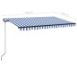 vidaXL Tenda da Sole Retrattile Manuale con LED 450x350 cm Blu Bianca vidaXL Tenda da Sole Retrattile Manuale con LED 450x350 cm Blu Bianca