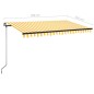 vidaXL Tenda da Sole Retrattile Manuale LED 450x350 cm Giallo Bianco vidaXL Tenda da Sole Retrattile Manuale LED 450x350 cm Giallo Bianco