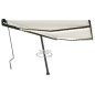 vidaXL Tenda da Sole Retrattile Manuale LED 450x350 cm Crema vidaXL Tenda da Sole Retrattile Manuale LED 450x350 cm Crema