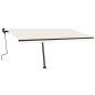 vidaXL Tenda da Sole Retrattile Manuale LED 450x350 cm Crema vidaXL Tenda da Sole Retrattile Manuale LED 450x350 cm Crema