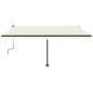 vidaXL Tenda da Sole Retrattile Manuale LED 450x350 cm Crema vidaXL Tenda da Sole Retrattile Manuale LED 450x350 cm Crema