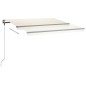 vidaXL Tenda da Sole Retrattile Manuale LED 450x350 cm Crema vidaXL Tenda da Sole Retrattile Manuale LED 450x350 cm Crema