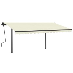 vidaXL Tenda da Sole Retrattile Manuale con LED 4,5x3,5 m Crema