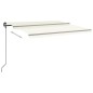 vidaXL Tenda da Sole Retrattile Manuale con LED 4,5x3,5 m Crema vidaXL Tenda da Sole Retrattile Manuale con LED 4,5x3,5 m Crema