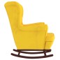 vidaXL Poltrona a Dondolo Gambe in Legno e Poggiapiedi Giallo Velluto vidaXL Poltrona a Dondolo Gambe in Legno e Poggiapiedi Giallo Velluto