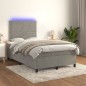 vidaXL Letto a Molle Materasso e LED Grigio Chiaro 120x200 cm Velluto vidaXL Letto a Molle Materasso e LED Grigio Chiaro 120x200 cm Velluto