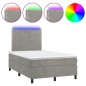 vidaXL Letto a Molle Materasso e LED Grigio Chiaro 120x200 cm Velluto vidaXL Letto a Molle Materasso e LED Grigio Chiaro 120x200 cm Velluto