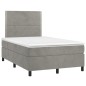 vidaXL Letto a Molle Materasso e LED Grigio Chiaro 120x200 cm Velluto vidaXL Letto a Molle Materasso e LED Grigio Chiaro 120x200 cm Velluto