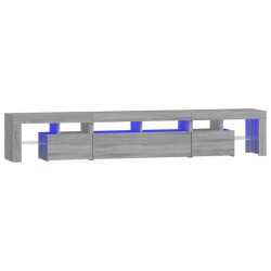 vidaXL Mobile Porta TV con Luci LED Grigio Sonoma 230x36,5x40 cm