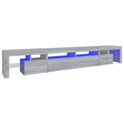 vidaXL Mobile Porta TV con Luci LED Grigio Sonoma 260x36,5x40 cm