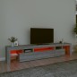 vidaXL Mobile Porta TV con Luci LED Grigio Sonoma 215x36,5x40 cm