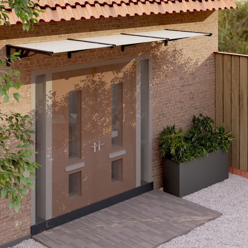 Tettoia per Porta Nero e Trasparente 297,5x90 cm Policarbonato Tettoia per Porta Nero e Trasparente 297,5x90 cm Policarbonato