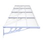 Tettoia per Porta Grigio e Trasparente 396x90 cm Policarbonato Tettoia per Porta Grigio e Trasparente 396x90 cm Policarbonato