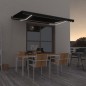 vidaXL Tenda da Sole Retrattile Manuale LED 450x350 cm Antracite vidaXL Tenda da Sole Retrattile Manuale LED 450x350 cm Antracite