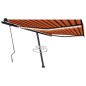 vidaXL Tenda da Sole Retrattile Manuale LED 450x350 cm Arancio Marrone vidaXL Tenda da Sole Retrattile Manuale LED 450x350 cm Arancio Marrone