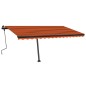 vidaXL Tenda da Sole Retrattile Manuale LED 450x350 cm Arancio Marrone vidaXL Tenda da Sole Retrattile Manuale LED 450x350 cm Arancio Marrone