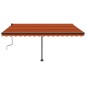vidaXL Tenda da Sole Retrattile Manuale LED 450x350 cm Arancio Marrone vidaXL Tenda da Sole Retrattile Manuale LED 450x350 cm Arancio Marrone