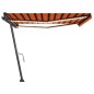 vidaXL Tenda da Sole Retrattile Manuale LED 450x350 cm Arancio Marrone vidaXL Tenda da Sole Retrattile Manuale LED 450x350 cm Arancio Marrone