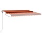 vidaXL Tenda da Sole Retrattile Manuale LED 450x350 cm Arancio Marrone vidaXL Tenda da Sole Retrattile Manuale LED 450x350 cm Arancio Marrone