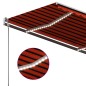 vidaXL Tenda da Sole Retrattile Manuale LED 450x350 cm Arancio Marrone vidaXL Tenda da Sole Retrattile Manuale LED 450x350 cm Arancio Marrone