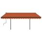 vidaXL Tenda da Sole Retrattile Manuale LED 4,5x3,5 m Arancio Marrone vidaXL Tenda da Sole Retrattile Manuale LED 4,5x3,5 m Arancio Marrone