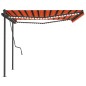 vidaXL Tenda da Sole Retrattile Manuale LED 4,5x3,5 m Arancio Marrone vidaXL Tenda da Sole Retrattile Manuale LED 4,5x3,5 m Arancio Marrone