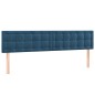 vidaXL Giroletto a Molle con Materasso Blu Scuro 160x200 cm in Velluto
