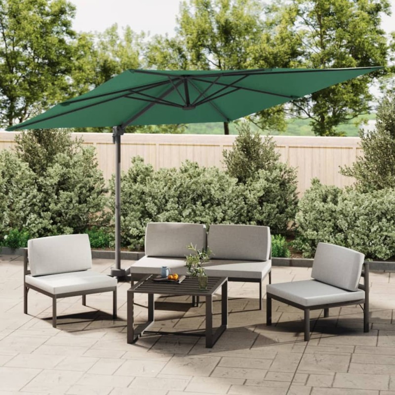 Ombrellone a Sbalzo LED Verde 400x300 cm Ombrellone a Sbalzo LED Verde 400x300 cm