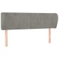 Testiera ad Orecchio Grigio Chiaro 147x23x78/88 cm in Velluto Testiera ad Orecchio Grigio Chiaro 147x23x78/88 cm in Velluto
