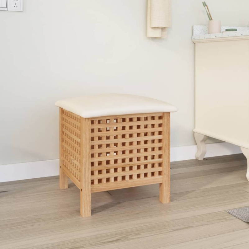 Sgabello da Bagno 48x47,5x52 cm in Legno Massello di Noce Sgabello da Bagno 48x47,5x52 cm in Legno Massello di Noce