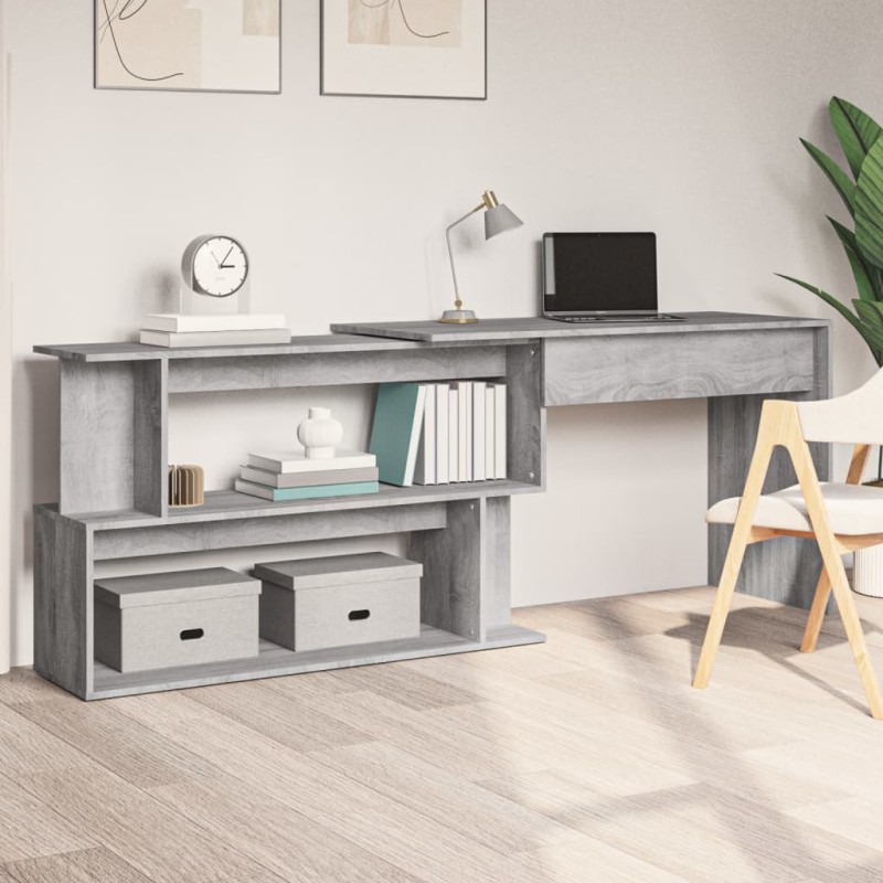 Scrivania Angolare Grigio Sonoma 200x50x76 cm Legno Multistrato Scrivania Angolare Grigio Sonoma 200x50x76 cm Legno Multistrato