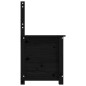 Panca Nera 80x41x77 cm in Legno Massello di Pino