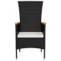 Sedie da Giardino con Cuscini 2 pz in Polyrattan Nere Sedie da Giardino con Cuscini 2 pz in Polyrattan Nere
