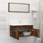 vidaXL Set Mobili da Bagno 2 pz Rovere Fumo in Legno Multistrato vidaXL Set Mobili da Bagno 2 pz Rovere Fumo in Legno Multistrato