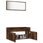 vidaXL Set Mobili da Bagno 2 pz Rovere Fumo in Legno Multistrato vidaXL Set Mobili da Bagno 2 pz Rovere Fumo in Legno Multistrato