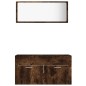 vidaXL Set Mobili da Bagno 2 pz Rovere Fumo in Legno Multistrato vidaXL Set Mobili da Bagno 2 pz Rovere Fumo in Legno Multistrato