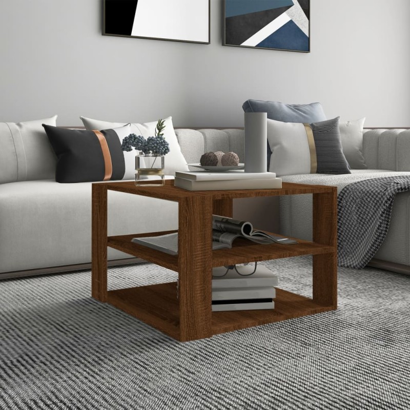 Tavolino da Salotto Rovere Marrone 60x60x40cm Legno Multistrato Tavolino da Salotto Rovere Marrone 60x60x40cm Legno Multistrato