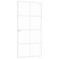 Porta Interna Bianca 93x201,5cm Vetro Temperato Alluminio Slim Porta Interna Bianca 93x201,5cm Vetro Temperato Alluminio Slim